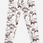 Retro Dinosaur Print Leggings