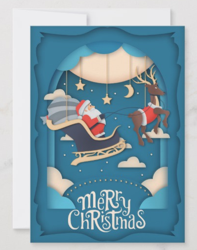 Santa Cutout Card