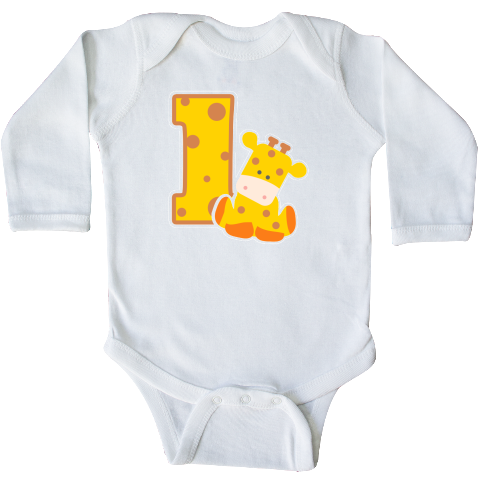 1st Birthday Giraffe Long Sleeved Creeper