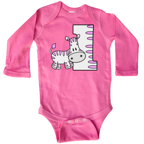 1st Birthday Zebra Pink Stripes