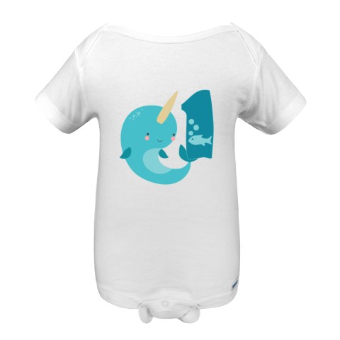 Narwhal 1st Birthday Onesie