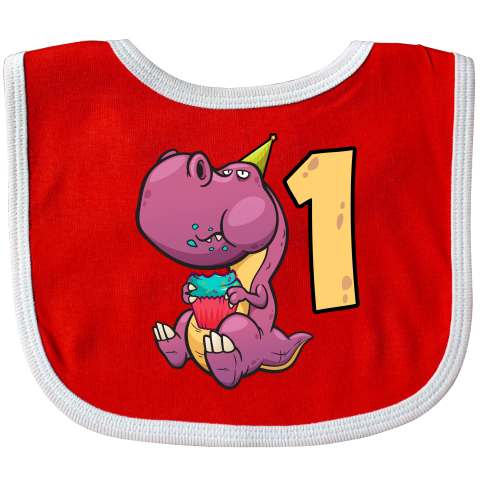 T-Rex 1st Birthday Bib