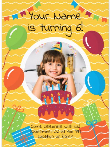 Yellow Birthday Invitation