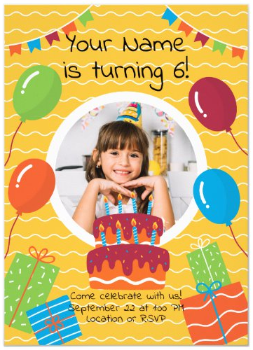 Yellow Birthday Invitation