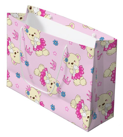 Pink Princess Bear Gift Bag