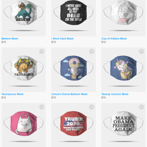 Teepublic Face Masks