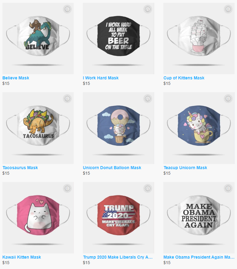 Teepublic Face Masks